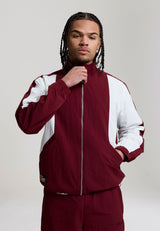 Mens Core Panelled Track Jacket - Burgundy
