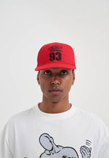 Casquette à visière plate Core Logo 6 panneaux - Rouge