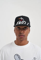 Unisex Defense 5 Panel Flat Peak Cap - Black