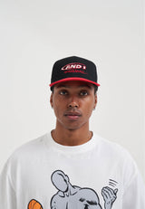 Unisex Graffiti Logo 6 Panel Flat Peak Cap - Red
