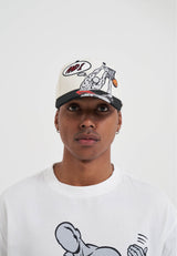 Unisex off the Rim Two Tone 5 Panel Baseball Cap - Black