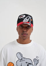 Unisex off the Rim Two Tone 5 Panel Baseball Cap - Red