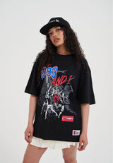 Womens 1993 Graphic Oversized T-Shirt - Black