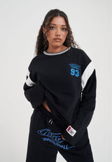 Womens Core 93 Panelled Long Sleeve Sweatshirt - Black