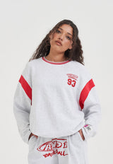Womens Core 93 Panelled Long Sleeve Sweatshirt - Frost Marl