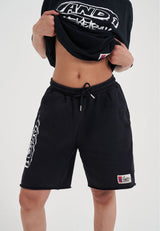 Womens Core Graffiti Logo Shorts - Black/White
