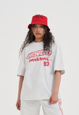 Kobieca koszulka T-shirt z grafitowym logo Core - Frost Marl