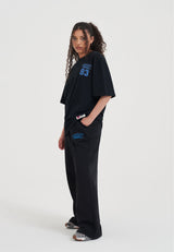 Pantalon de jogging coupe droite avec logo Core pour femme - Noir