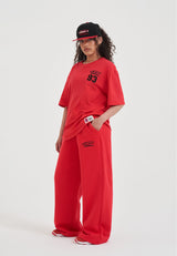 Pantalon de jogging droit avec logo Core pour femme - Rouge