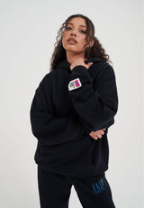 Womens Core Retro Logo Graphic Hoodie - Black