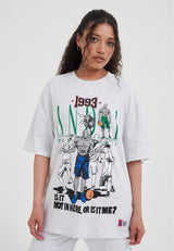 Womens Core Retro Logo Graphic T-Shirt - Frost Marl