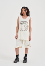 Womens Logo Airtex Basketball Shorts - Ecru