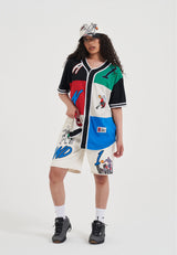 Womens Multi Applique Shorts - Ecru