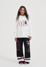 Pantalon de jogging coupe droite à imprimé graphique pour femme - Noir