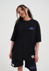 Womens Streetball Back Graphic T-Shirt - Black